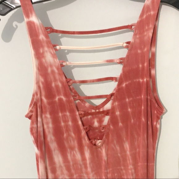 Tie-Dye Tank Dress Criss Cross Back Detail - Picture 6 of 6